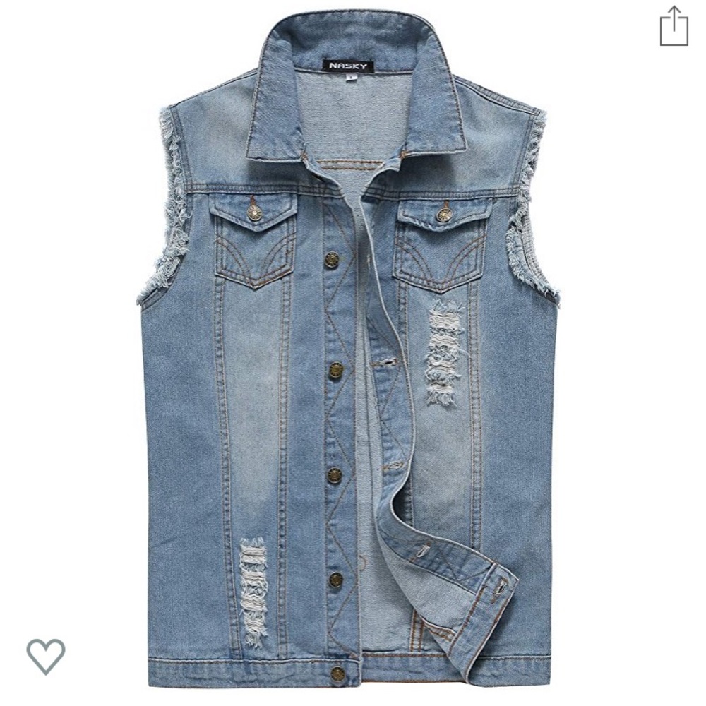 Men’s Ripped Denim Vest
